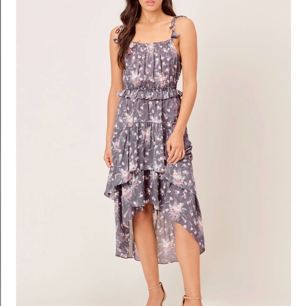 Lovestitch Nieva Floral Tie-strap Midi Dress